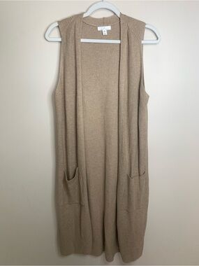 Camber & Grace Wool Cotton Long Cardigan Sleeveless M